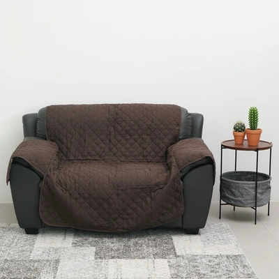 Gambar Informa Sarung Pelindung Sofa 2 Seater Polyester Reversible 120x245 cm - Cokelat