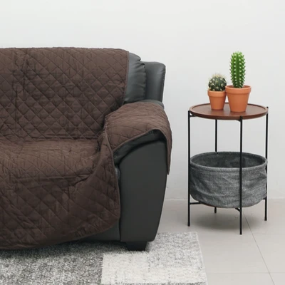 Gambar Informa Sarung Pelindung Sofa 2 Seater Polyester Reversible 120x245 cm - Cokelat