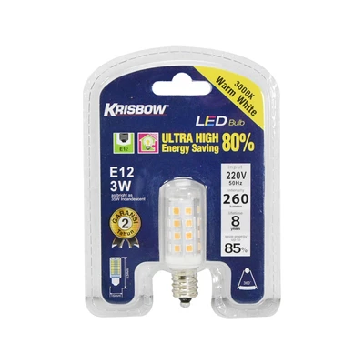 Gambar Krisbow Bohlam LED Corn 3 Watt 260 Lumen Warm White E12 - Kuning