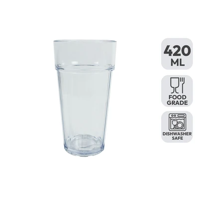 Gambar Krischef Gelas Crystal Plastik 420 ml Transparan