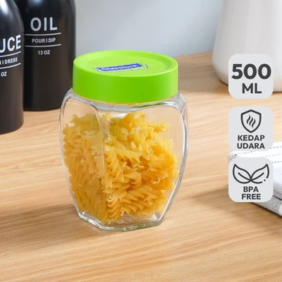 Gambar Glasslock Stoples Kaca Lime 500 ml Transparan - Hijau