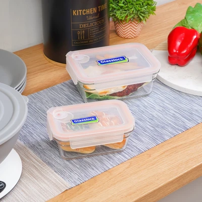 Gambar Glasslock Wadah Makanan Kaca Tempered Oven Dengan Aircap 900 ml - Oranye
