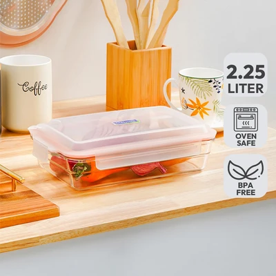 Gambar Glasslock Oven Bakeware Wadah Makanan Kaca 2.2 Liter - Oranye