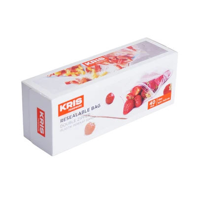 Gambar Kris Plastik Ziplock Makanan Double Zipper Dengan Garis Takar Set 40 Pcs Transparan