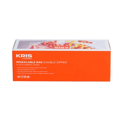 Gambar Kris Plastik Ziplock Makanan Double Zipper Dengan Garis Takar Set 40 Pcs Transparan