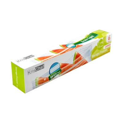 Gambar Kris Plastik Ziplock Makanan Double Zipper Jumbo Set 6 Pcs Transparan