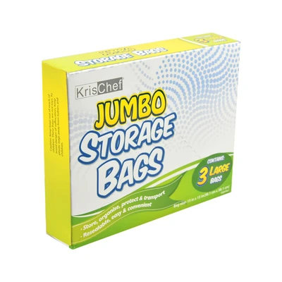 Gambar Kris Plastik Ziplock Makanan Jumbo Dengan Gagang Set 3 Pcs Transparan