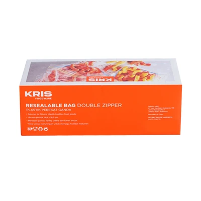 Gambar Kris Set 50 Pcs Plastik Makanan Sandwich Double Zipper