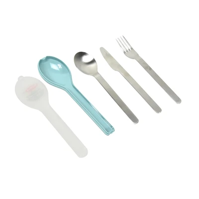 Gambar Mepal Set 3 Pcs Ellipse Alat Makan - Turquoise