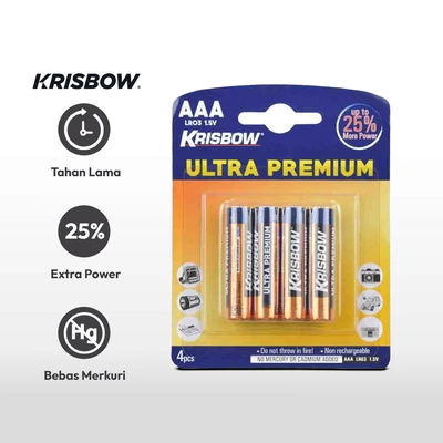 Gambar Krisbow Set 4 Pcs Baterai Ultra Alkaline Aaa