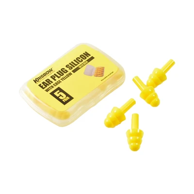 Gambar Krisbow Set 5 Pasang Ear Plug Silicon Dengan Box Penyimpanan - Kuning