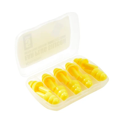 Gambar Krisbow Set 5 Pasang Ear Plug Silicon Dengan Box Penyimpanan - Kuning