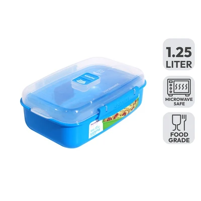 Gambar Sistema Wadah Makanan Microwave Rectangular 1.25 Liter Transparan Random