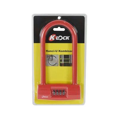 Gambar K-Lock Gembok Kombinasi Kunci-U 30 cm - Merah