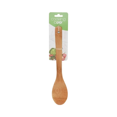Gambar Cooking Color 30 cm Nara Sendok Saji Kayu - Cokelat