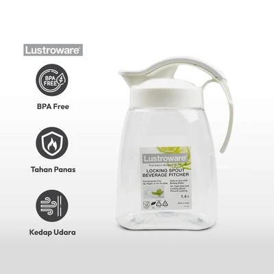 Gambar Lustroware Teko Minum Locking Spout Plastik 1.3 Liter Transparan