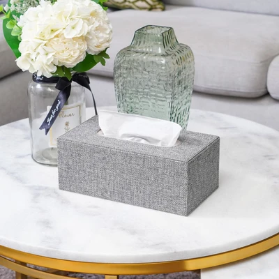 Gambar Informa Tempat Tisu Kulit 25.3x13.4x9.9 cm - Abu-Abu