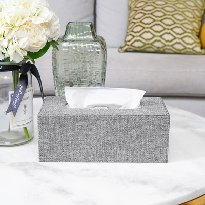 Gambar Informa Tempat Tisu Kulit 25.3x13.4x9.9 cm - Abu-Abu
