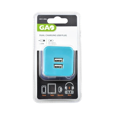 Gambar Gao Charger Usb 2 Port - Biru