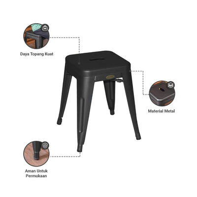 Gambar Informa London Z Bangku Metal - Hitam