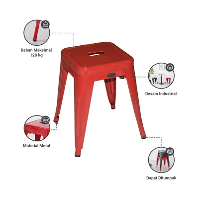 Gambar Informa London Z Bangku Metal - Merah