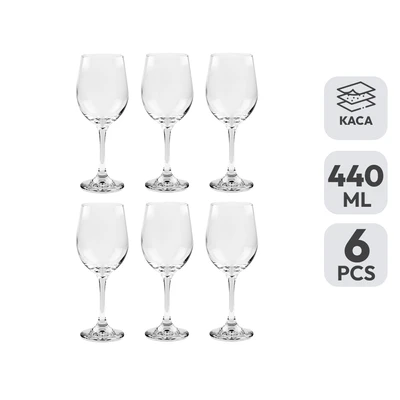 Gambar Libbey Delicate Gelas Wine Kaca 440 ml Set 6 pcs Transparan