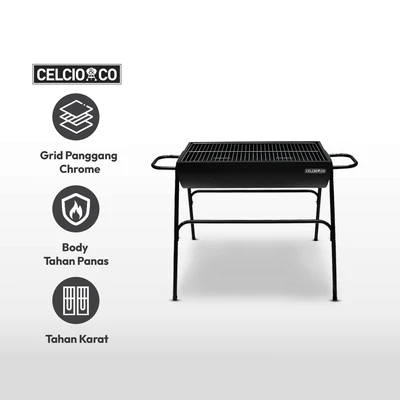 Gambar Celcio&Co Pemanggang Arang Bbq Square - Hitam