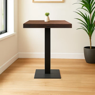 Gambar Informa London Elm Meja Tamu Pole Square 60x60x75 cm - Hitam
