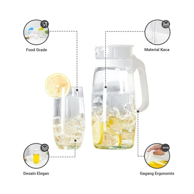 Gambar Libbey Sereno Teko Minum & Gelas Set 5 pcs - Putih