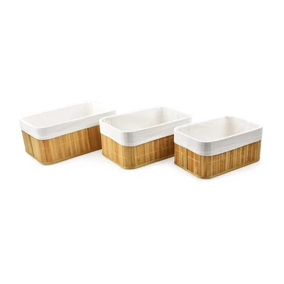 Gambar Informa Keranjang Penyimpanan Bambu 35x25x15 cm Set 3 pcs
