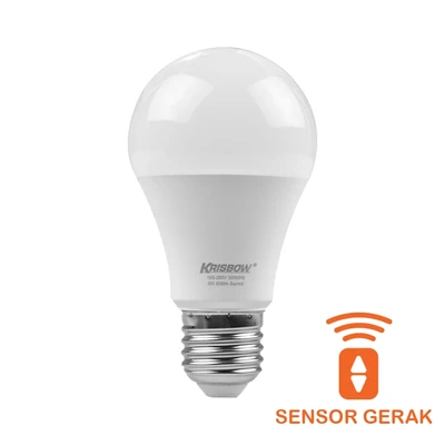 Gambar Krisbow Bohlam Led Sensor Gerak 9w - Cool Daylight