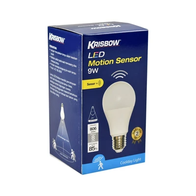 Gambar Krisbow Bohlam Led Sensor Gerak 9w - Cool Daylight