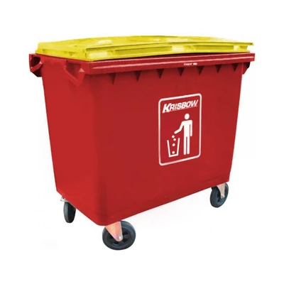 Gambar Krisbow 660 Ltr Tempat Sampah Plastik - Merah