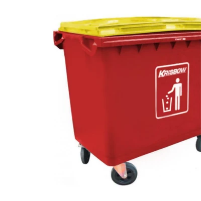 Gambar Krisbow 660 Ltr Tempat Sampah Plastik - Merah