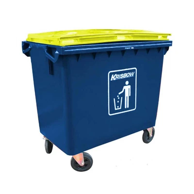 Gambar Krisbow 660 Ltr Tempat Sampah - Biru/kuning