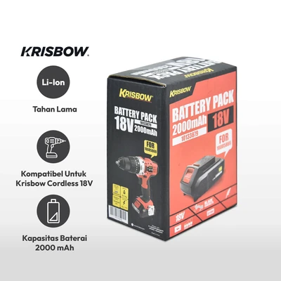 Gambar Krisbow Part Baterai Rechargeable Mesin Bor Listrik 18v 2.0ah Irab182