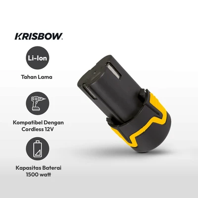 Gambar Krisbow Baterai Lithium Ion 12 V 1.5 Ah Irab12