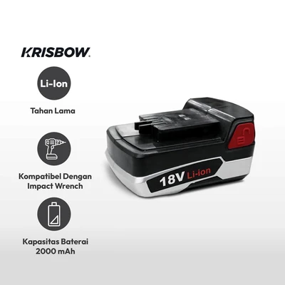 Gambar Krisbow Part Baterai Impact Wrench Cordless 18V 2.0 Ah IRABW18