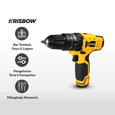 Gambar Krisbow Bor Cordless Impact 10 Mm 12v Ircid121