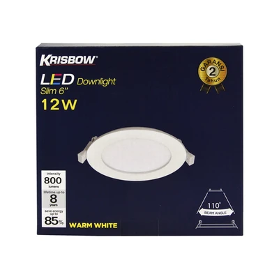 Gambar Krisbow Lampu Downlight Inbow LED 12 Watt Warm White