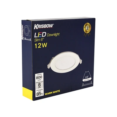 Gambar Krisbow Lampu Downlight Inbow LED 12 Watt Warm White