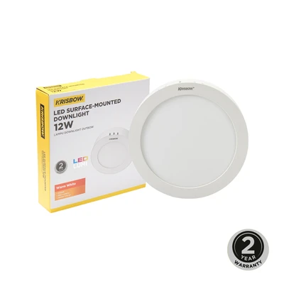 Gambar Krisbow Lampu Downlight Bulat Outbow Led 12 Watt - Warm White