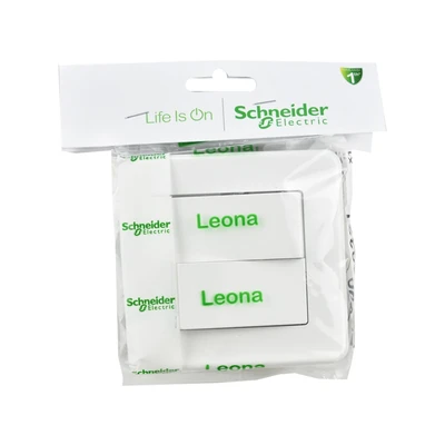 Gambar Schneider Saklar Leona 2 Gang 2 Way - Putih
