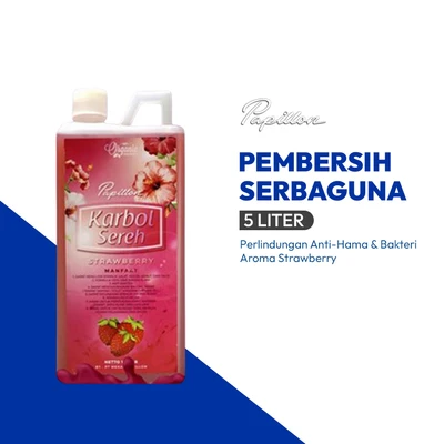 Gambar Papillon Sereh Strawberry Karbol Pembersih 5 ltr
