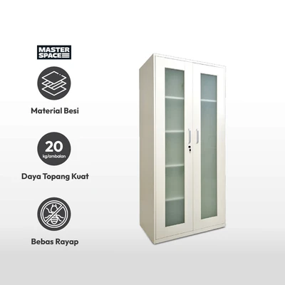 Gambar Masterspace Lemari Pakaian 2 Pintu Kaca - Putih