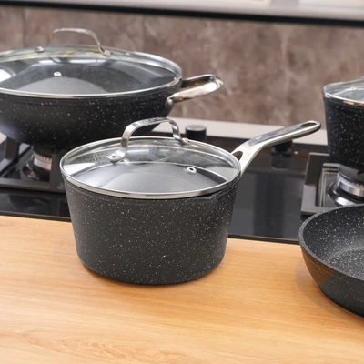 Gambar Starfrit The Rock Perlengkapan Masak Stone Coating 24 cm Set 5 pcs - Hitam