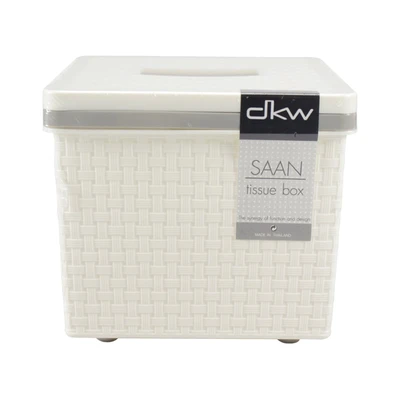 Gambar Dkw 13x13x11.5 cm Kotak Tisu Plastik - Krem Beige