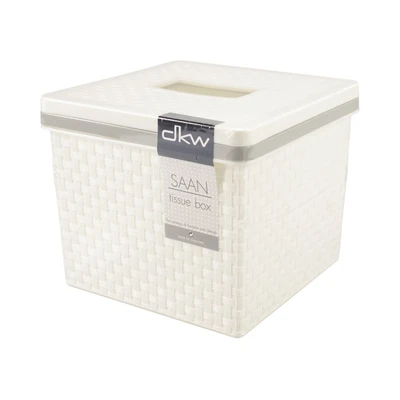 Gambar Dkw 13x13x11.5 cm Kotak Tisu Plastik - Krem Beige