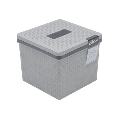 Gambar Dkw 13x13x11.5 cm Kotak Tisu Plastik - Abu-Abu