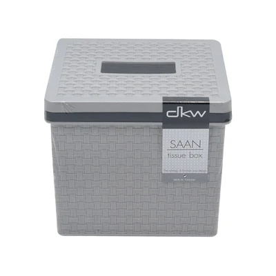 Gambar Dkw 13x13x11.5 cm Kotak Tisu Plastik - Abu-Abu